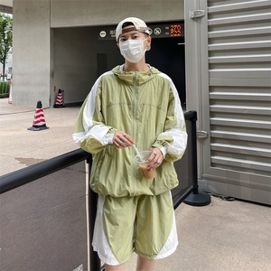 夏季时尚夹克衫防晒衣套装 运动风连帽防晒服男 XZ514-2-1613-P98图片