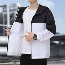 新品夏薄款外套男防风衣连帽夹克宽松大码运动休闲跑步防晒衣情侣，男装防晒衣，星座1210-1