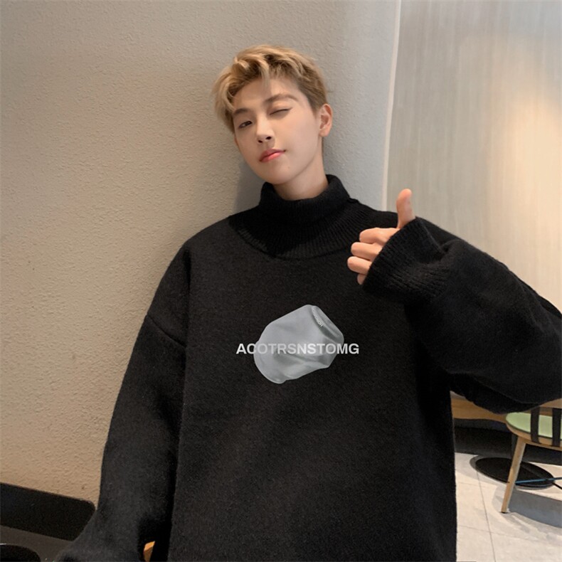 高质量！秋冬高领毛衣男士加绒加厚翻领针织衫男毛衣FL239-特p38,男装针织衫/毛衣,电商B367