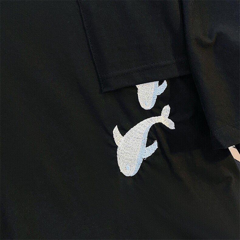 纯棉后包领抖音天猫品质情侣男女刺绣字母短袖T恤TT028-40,男装T恤,星座911-3