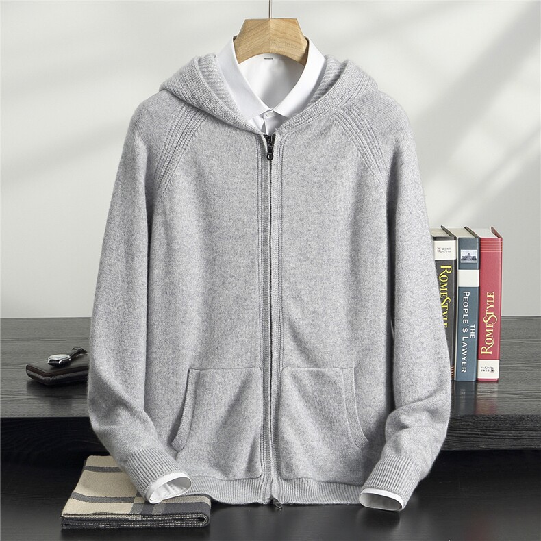 2025年秋季新款百搭男士拉链外套，男装针织衫/毛衣，绒誉暖羊绒