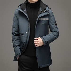 冬季羽绒服男士中长款纯色潮流中年厚款休闲外套SNNYR86068-P300,男装羽绒服,电商B212（原钱塘6029）