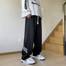 高品质秋款男休闲卫裤三条杠条纹直筒宽松长裤h115P35，男装休闲裤，星座1013-1