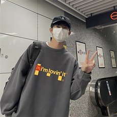 特P25控48秋冬新款男士圆领卫衣宽松休闲日常百搭上衣WQ24376，男装卫衣，电商B370