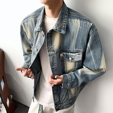 牛仔夹克宽松舒适水洗做旧外套潮，男装工装外套，星座410-6（原星座1304-1）