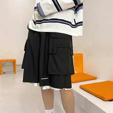 假两件运动短裤男韩版潮流宽松ins高街沙滩休闲五分裤K410-P30，男装休闲裤，星座512-2