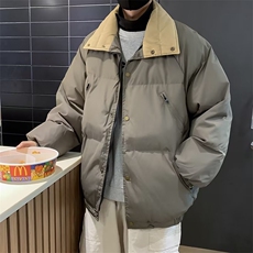 美式高街pu皮棉服男冬季痞帅宽松面包服外套潮牌设计感棉衣，男装棉衣，星座716-2