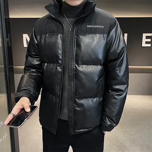 皮棉衣男立领冬季加厚棉服拼接棉袄潮流外套字母A266-P01-P80图片
