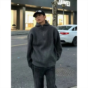 网图有货 美式高街针织毛衣拉链连帽开衫男女宽松外套 A975-P55图片