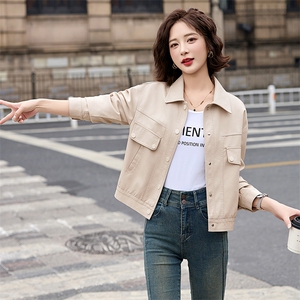 短款皮衣外套女春秋2025新款小个子酷飒气质休闲洋气PU皮夹克上衣图片
