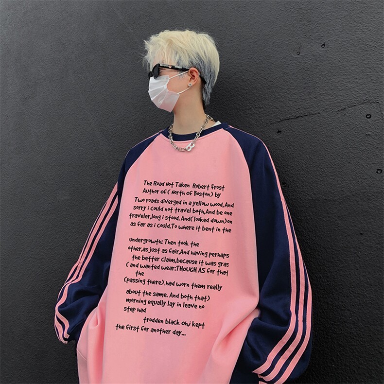 抖音得物供货提供视频秋冬重磅美式宽松织带圆领卫衣0707,男装卫衣,电商A486