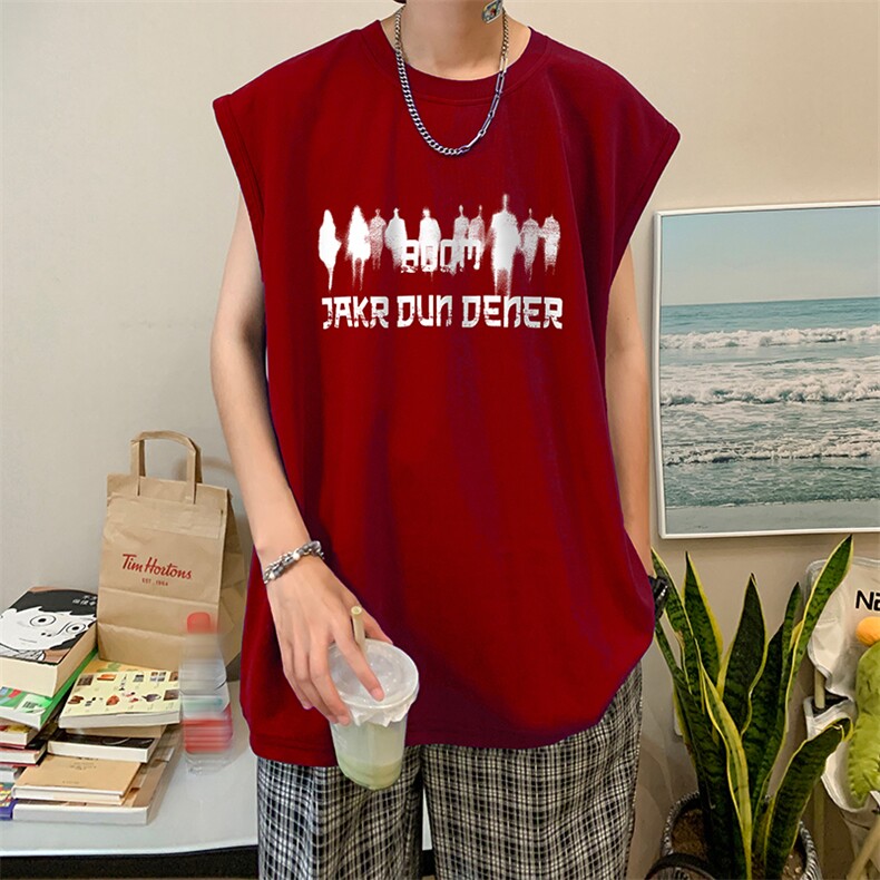 量大优供视频得物直播品质220克夏季纯棉背心无袖T恤WB110,男装T恤,电商A486