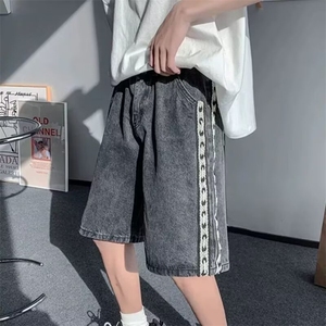 新款2025男士牛仔短裤宽松休闲裤潮牌裤子潮流百搭中裤A177-P37图片