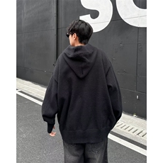 慵懒氛围感半开衫连帽毛衣男秋冬宽松休闲套头针织衫上衣M6041，男装针织衫/毛衣，星座506