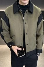 秋季加厚呢子夹克男拼色毛呢休闲潮流外套B321-2332，男装夹克，电商B321-1