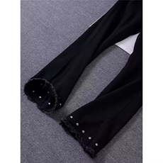美式黑色微喇牛仔裤女cleanfit毛边铆钉显瘦休闲裤潮L84188-P43，男装牛仔裤，星座1008