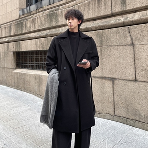 外景秋冬宽松毛呢大衣男潮英伦风衣休闲外套MN99995/P100加棉P110图片