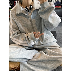 潮流撞色开衫卫衣运动套装W4641-特P48控98/K8579-特P38控69，男装休闲套装，电商A007