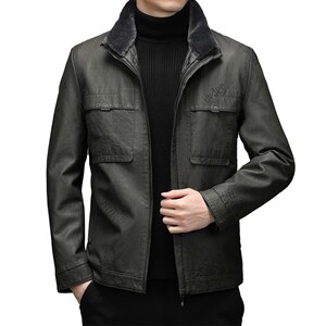 冬季新款脱卸内胆皮羽绒服外套爸爸装立领上衣YYYR062130-P275，男装羽绒服，电商B212（原钱塘6029）