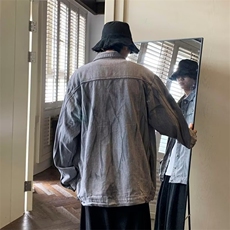 秋季牛仔外套男潮流夹克男外套休闲中性百搭上衣JK346-P65，男装工装外套，电商D202-1