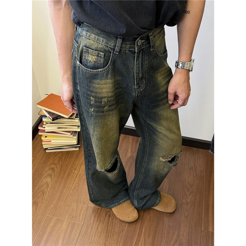 黑色夹克男款春秋季潮牌美式复古cleanfit哈灵顿翻领工装短款外套，男装牛仔裤，星座302B