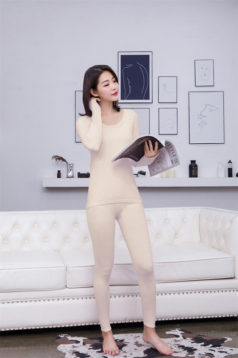 女士羊绒内衣套装精纺柔软舒适保暖修身显瘦高品质家居服,女装套装/套裙,金牧歌羊绒裤