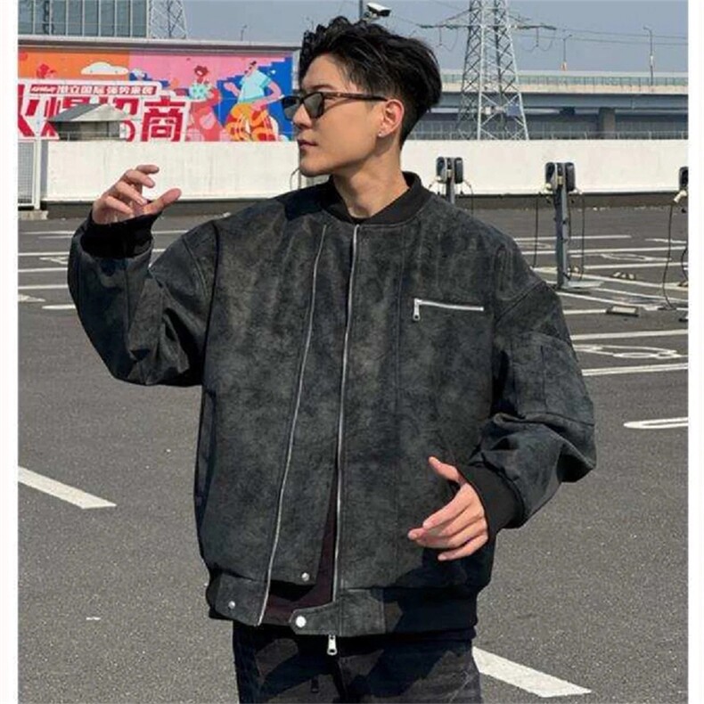 抖音得物痞帅外套男ins高街潮牌港系原宿风韩版潮宽松夹克AY1037,男装夹克,电商A443
