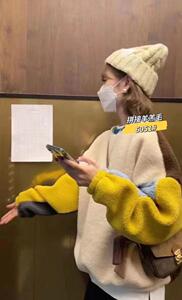 拼色颗粒绒加厚卫衣,女装卫衣/绒衫,一杭