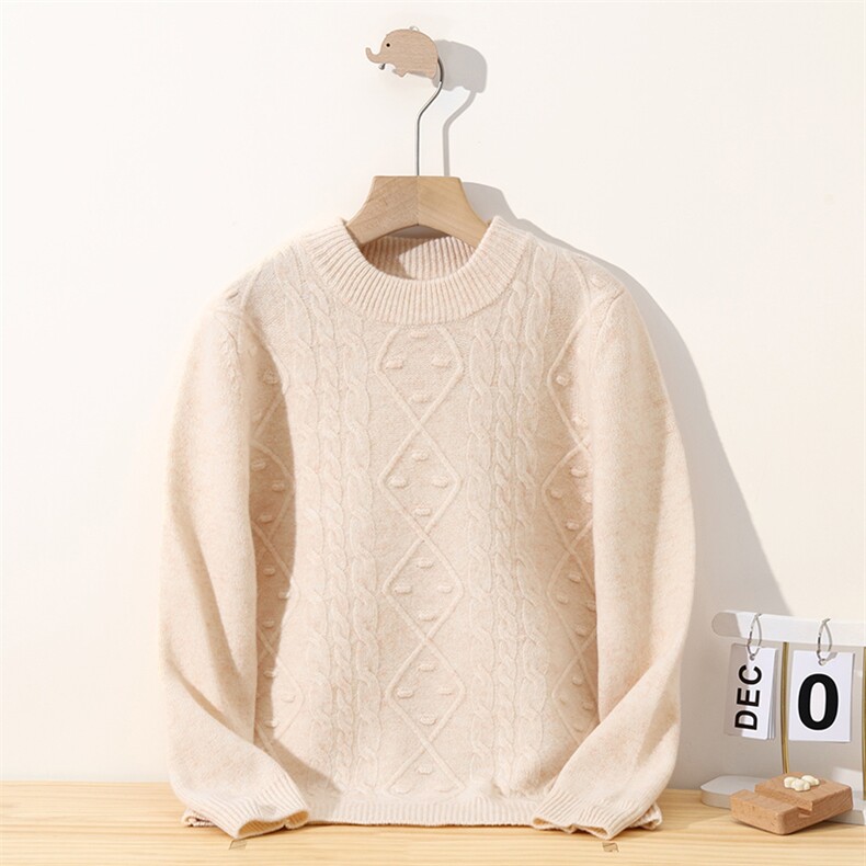 新款鼓包菱形保暖童装，童装儿童羊毛衫，冰晶童装