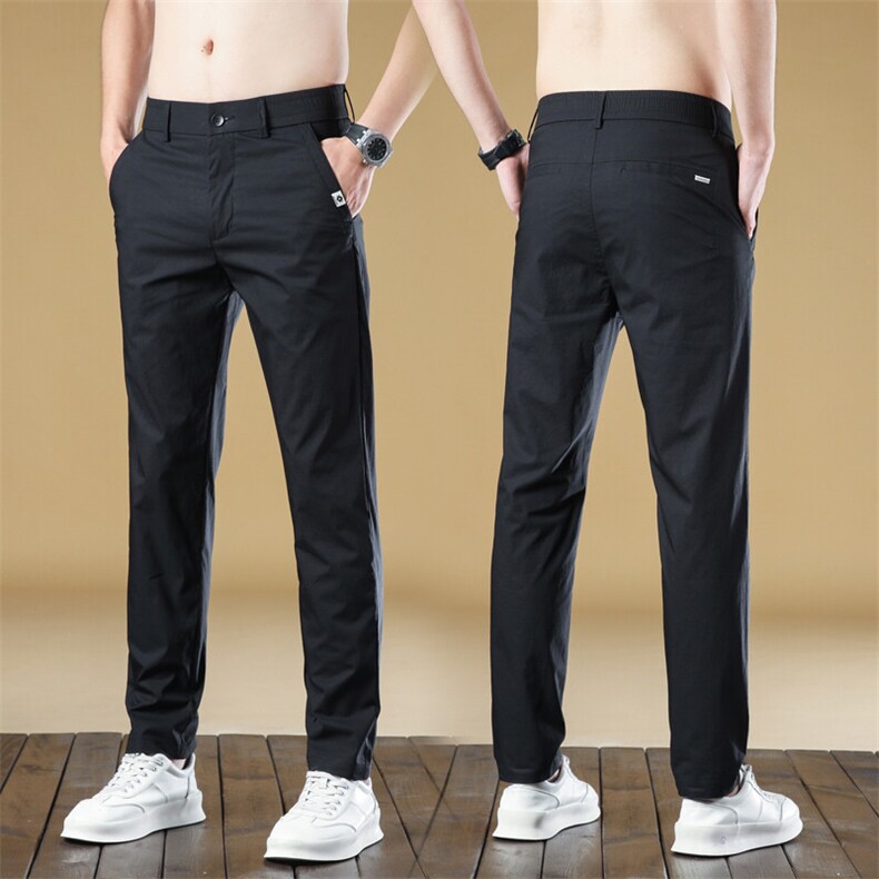 CK571-P45夏季款男士休闲裤冰丝男装裤子时尚修身弹力时尚男装图片