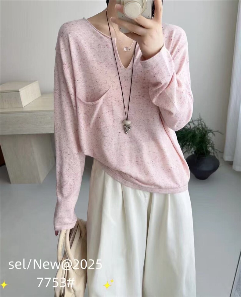 2025百搭时尚简约v领套头衫，女装针织衫/毛衣，羿纯羊绒高端店