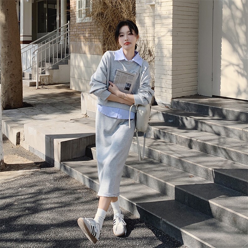 现货三件套卫衣+衬衫+半身裙2C206-L128-P175-K248,女装套装/套裙,2C206