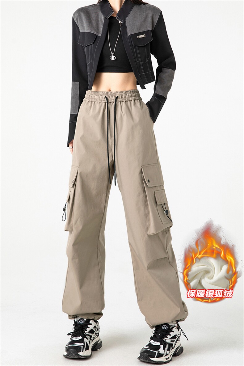 潮流百搭工装裤男加绒银狐绒机能防水伞兵裤K1317J加绒-特P45控88,男装工装外套,电商A001