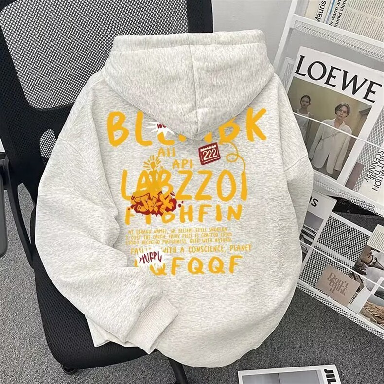 潮流流行时尚慵懒华棉贝贝绒380g卫衣ins日系新款气质原宿百搭,男装卫衣,星座1210-1