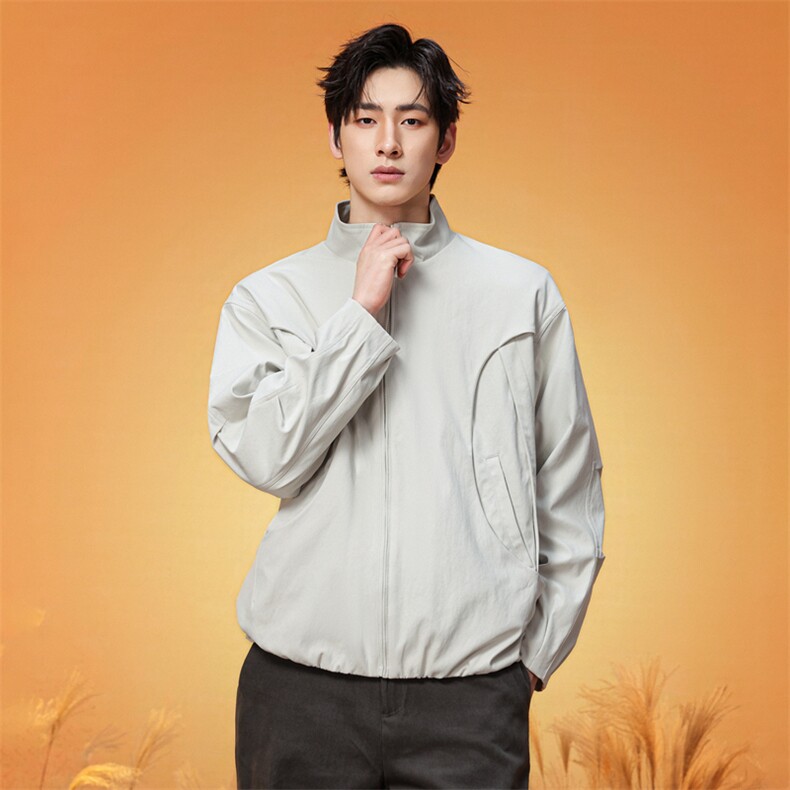 简约立领拉链夹克春季宽松休闲百搭设计感外套XZ309JK8636P85,男装夹克,星座309（原A406）