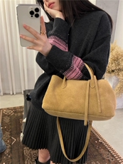 2026年秋季通勤套头时尚百搭通勤简约休闲撞色提花圆领，女装羊毛衫，圣旺供货