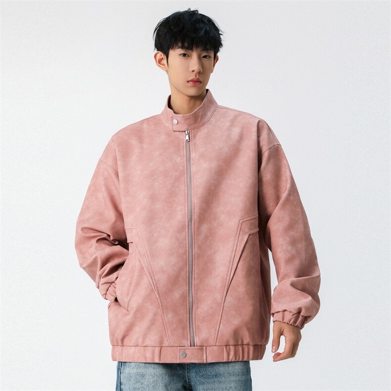 美拉德机车PU皮衣外套春季新款美式复古宽松夹克A406JK6001P75,男装夹克,星座309（原A406）