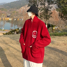 秋冬款潮牌美式高街复古毛衣男女宽松针织外套，男装针织衫/毛衣，星座716-2
