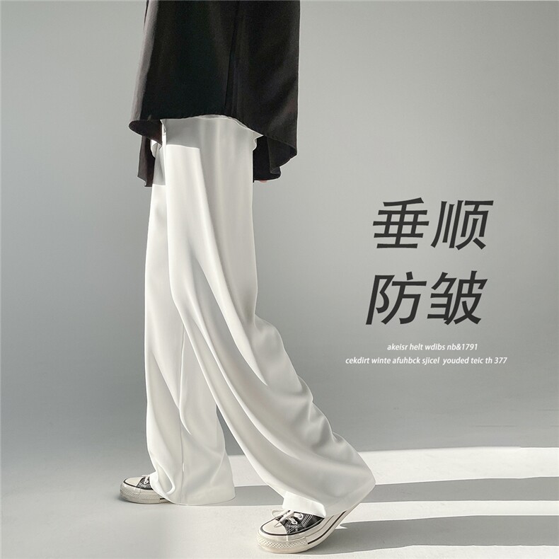 白底主推冰丝清爽宽拖地裤男休闲裤B377-KN183-P4058，男装休闲裤，电商B377
