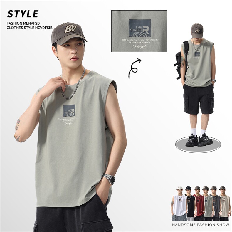 限价69】2026新款凉感背心男士夏季宽松运动无袖t恤潮薄健身坎肩，男装背心/马甲，电商D215