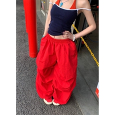 美式复古慵懒松弛感阔腿休闲裤男女宽松休闲简约拖地长裤X1293，男装休闲裤，星座1116A（原606A-3）