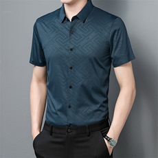 JG22-27男式2023年夏季新款百搭衬衫男短袖商务休闲衬衣男装P55，男装衬衫，电商B360