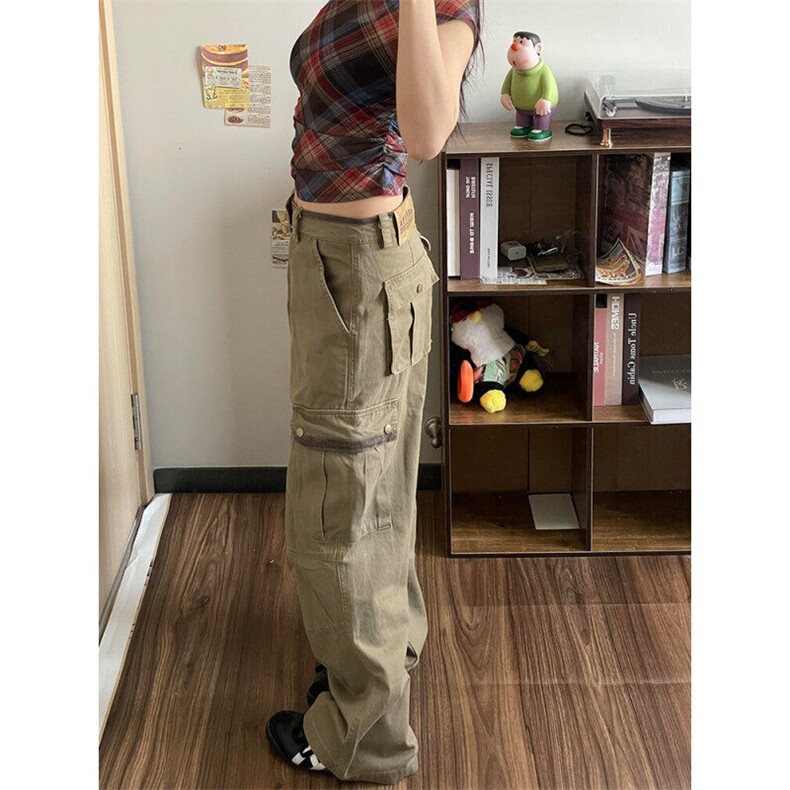 美式水洗牛仔裤男春秋季潮牌复古cleanfit拖地阔腿多口袋工装裤子,男装休闲裤,星座310A-4