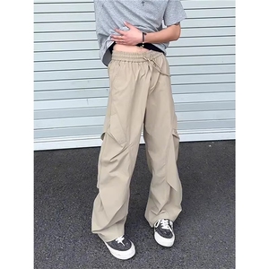 网图！KZ303-特P25褶皱感直筒休闲裤男女新款户外工装速干长裤图片