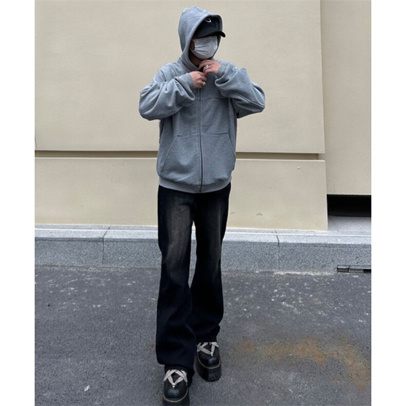 美式ins高街hiphop直筒暗黑重工艺水洗牛仔裤货号K659P50,男装牛仔裤,电商A063
