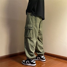 新款日系复古工装裤男潮牌街头机能风束脚裤宽松休闲裤K2725-p36，男装休闲裤，星座1008