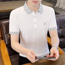 7961-P60夏季休闲时尚短袖毛衣男打底衫欧货T恤潮牌针织衫，男装T恤，电商D310B-1