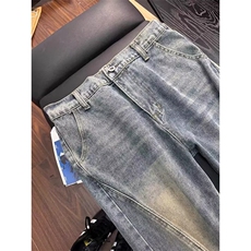 复古微喇牛仔裤男春秋美式高街vibe裤子弯刀显瘦直筒裤LL5711-P45，男装牛仔裤，星座1008