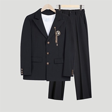 学院风DK西服套装宽松春秋季学生毕业照班服徽章JK制服TZ64P62，男装西服，星座1013-5