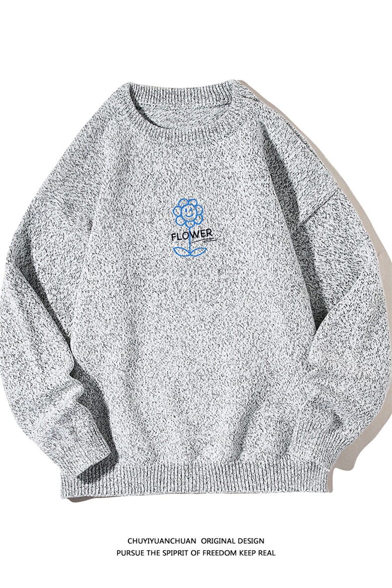 加厚加绒毛衣男大码毛线衣男针织衫M19274-P45加绒款-P65白底,男装针织衫/毛衣,电商A040A